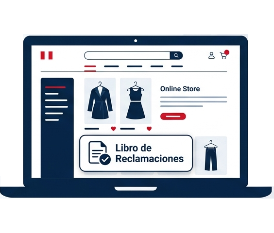 Libro de Reclamaciones virtual integrado en una tienda online vista desde laptop